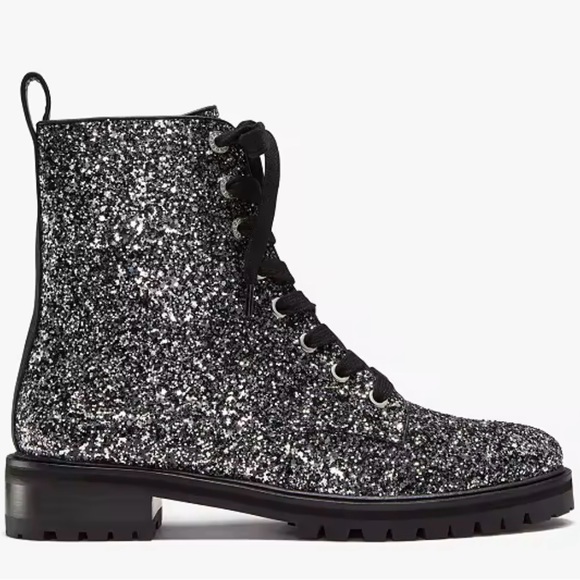 Kate Spade Women’s Jemma black silver glitter boots size 10 like new make offer - Picture 2 of 10